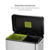 X-Cube Soft Close Pedal Bin 20L+20L Stainless Steel