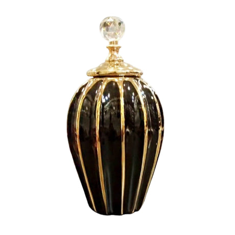 Ceramic Vase Black & Gold