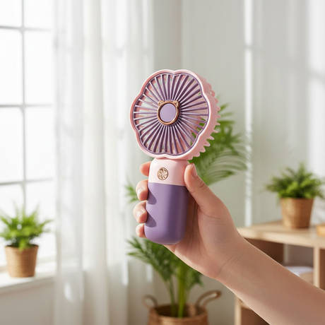Mini Portable Handheld Fan Pink/Purple