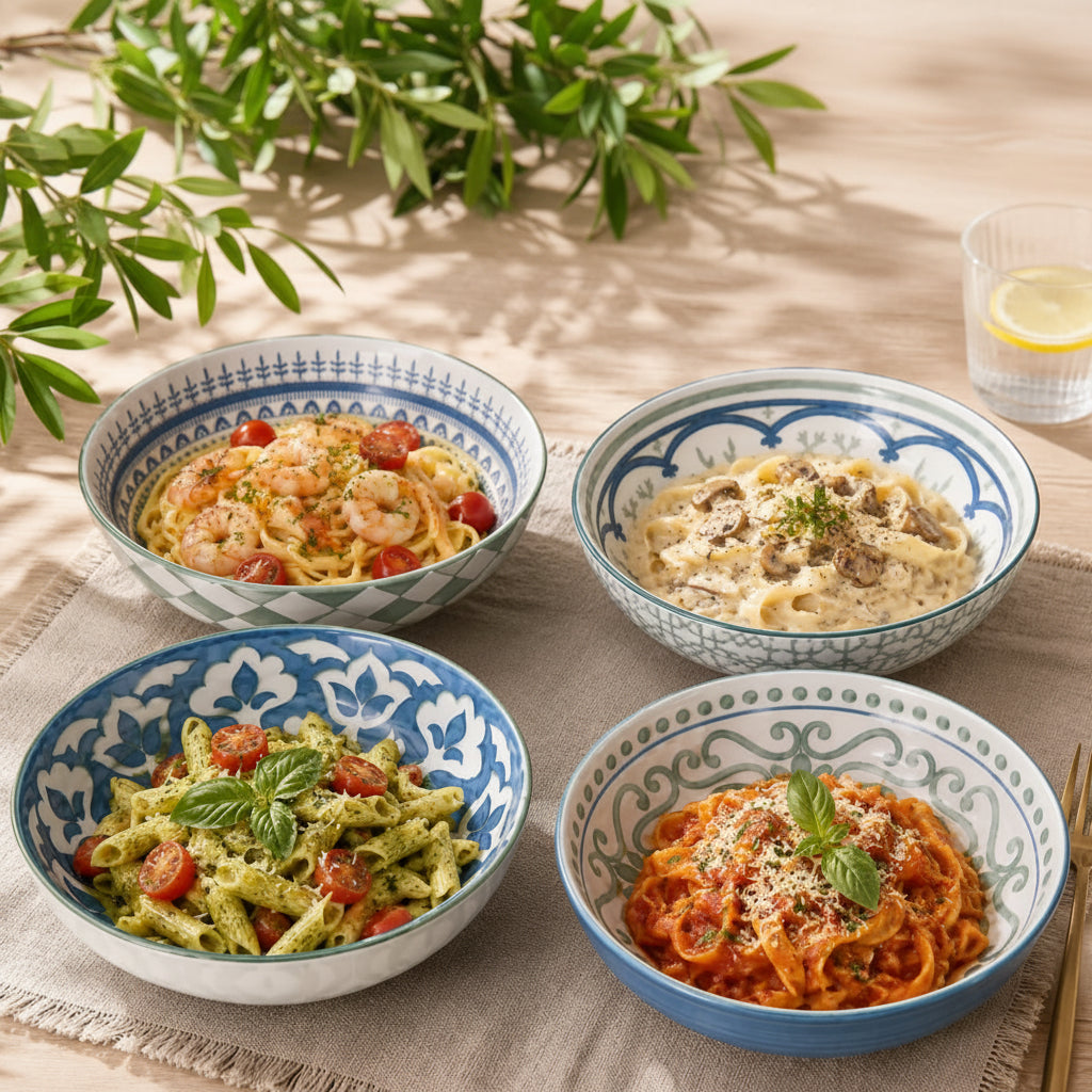 Bohemian Porcelain Pasta Bowl 8.2" (Set of 4 Pcs)