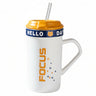 Mug With Lid & Straw