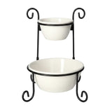 2 Tier Serving Bowl Set With Stand