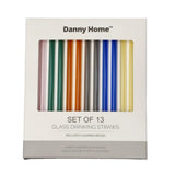 Reusable Glass Straws & Cleaning Brush (Set of 13 Pcs)