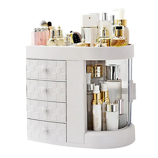 Makeup Organizer With 4 Tier Drawers White