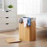 Rectangular Bamboo Laundry Basket