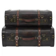 Vintage Decorative Trunks Brown x2