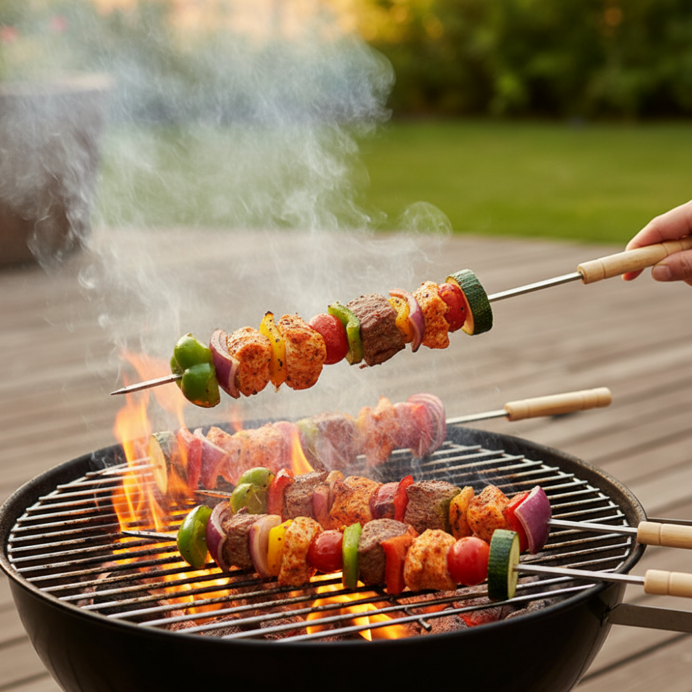 BBQ Skewers With Wooden Handle (Pack of 6)