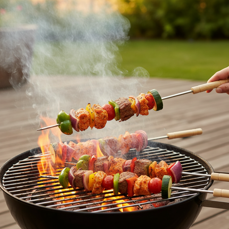BBQ Skewers With Wooden Handle (Pack of 6)