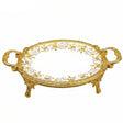 Royal Bloom Serving Platter White & Gold 34x6 cm