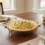 Royal Bloom Serving Platter White & Gold 34x6 cm