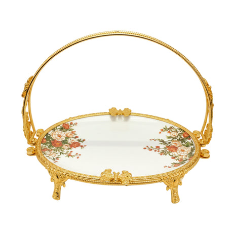 Royal Bloom Serving Platter White & Gold 24x36x28 cm