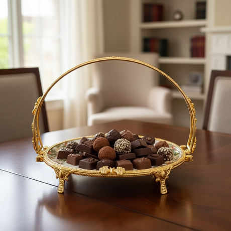 Royal Bloom Serving Platter White & Gold 24x36x28 cm