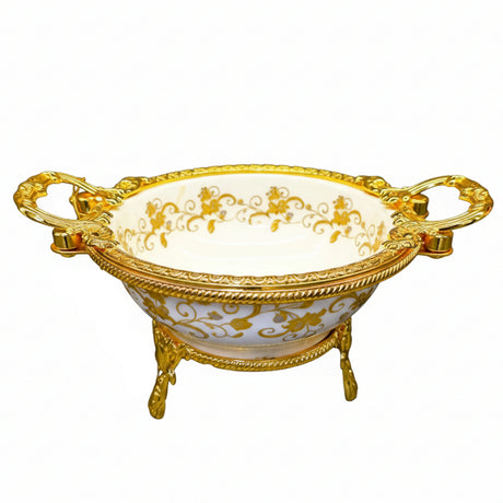 Royal Bloom Snack Bowl White & Gold