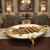 Royal Bloom Serving Platter White & Gold 19x6 cm