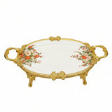 Royal Bloom Serving Platter White & Gold 42x25.5x6 cm