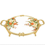 Royal Bloom Serving Platter White & Gold 46x30x6 cm