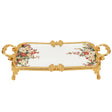 Royal Bloom Rectangular Serving Platter White & Gold 25.5x18x6 cm