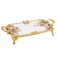 Royal Bloom Rectangular Serving Platter White & Gold 41x21x6 cm