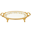 Royal Bloom Oblong Serving Platter White & Gold 42x21x6 cm