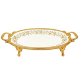 Royal Bloom Oblong Serving Platter White & Gold 42x21x6 cm