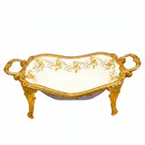 Royal Bloom Deep Serving Platter White & Gold 34x17x11 cm