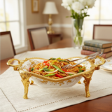 Royal Bloom Deep Serving Platter White & Gold 34x17x11 cm