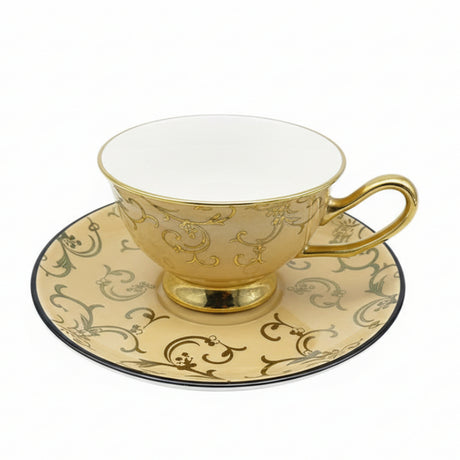 Cup & Saucer Set Beige/Gold