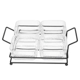4-Division Glass Bowls With Black Stand