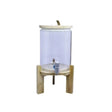 Water & Juice Glass Dispenser With Wooden Stand 8L
