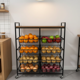 4 Tier Multipurpose Metal Storage Shelf With Wheels