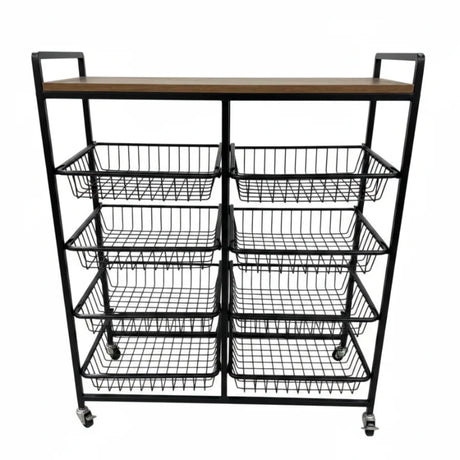 4 Tier Multipurpose Metal Storage Shelf With Wheels