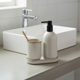 Bathroom Set Speckled Beige (Set of 3 Pcs)