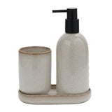 Bathroom Set Speckled Beige (Set of 3 Pcs)