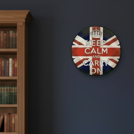 Keep Calm Hanging Wooden Frame Round