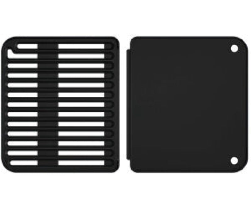 Replacement grill parts: black vented grate and square cover panel