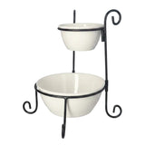 2 Tier Serving Bowl Set With Stand