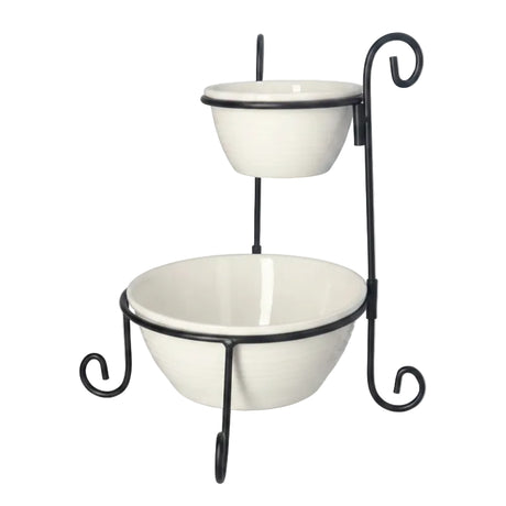 2 Tier Serving Bowl Set With Stand