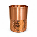 Pure Copper Half Hammered Drinking Glass 200ml