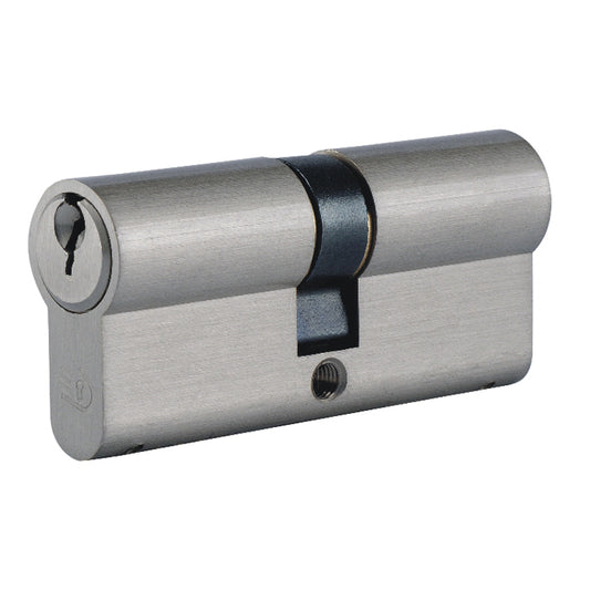 6 Pin 90mm Double Cylinder With 3 Keys & SS Bolt Silver