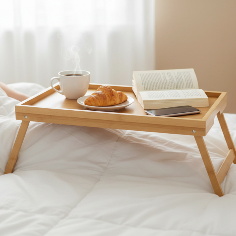 Foldable Bamboo Bed Serving Tray