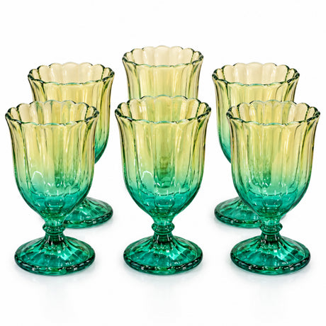Drinking Glass Set 6pcs Green Gradient