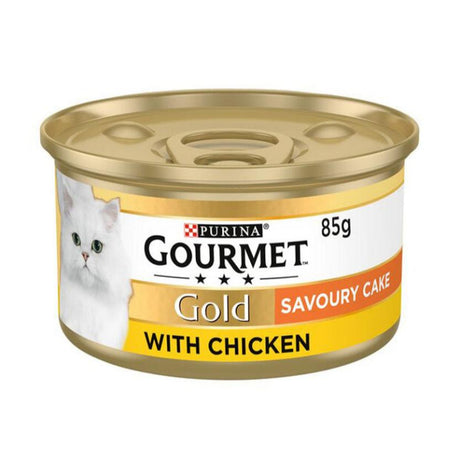 Gourmet Gold Tin Cat Food Savory Cake Chick 85g (Pack of 12)