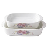 Rectangular Ceramic Baking Dish Floral (Set of 2)