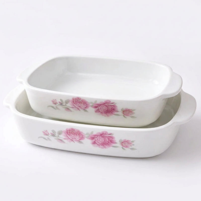 Rectangular Ceramic Baking Dish Floral (Set of 2)