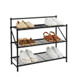 3 Tier Foldable Shoe Rack Matte Black