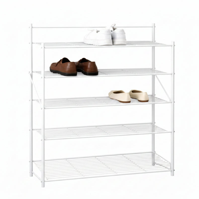 5 Tier Shoe Rack Matte White