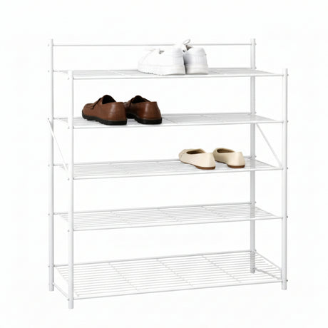 5 Tier Shoe Rack Matte White