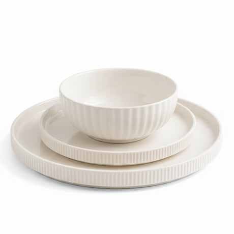 Porcelain Breakfast Set 3pcs White