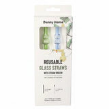 Reusable Glass Straws & Cleaning Brush (Set of 3 Pcs)