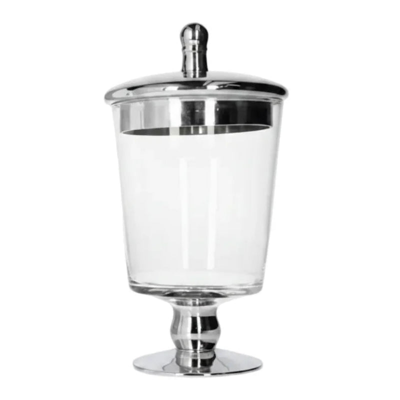 Glass Storage Jar Silver 23.5cm